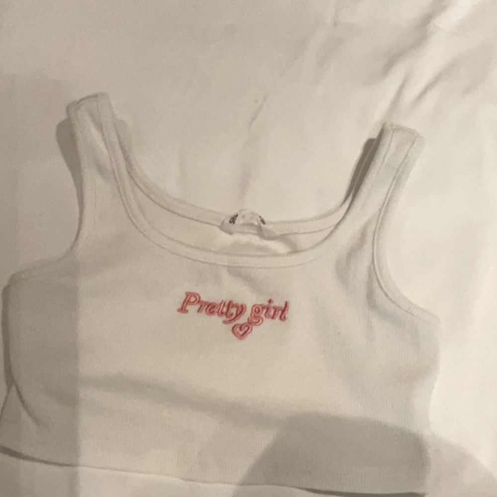 Kids SHEIN pretty girl ribbed cropped tank top